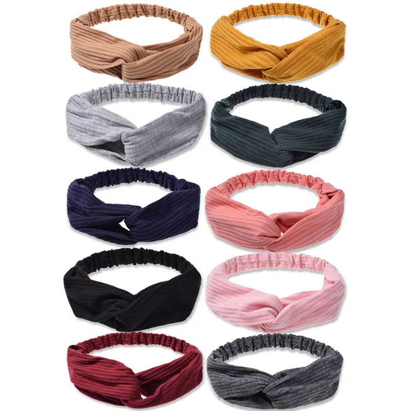 

Korea Cross Solid Color Hair Bands Women Girls Headband Trendy Fashion Party Accessories For 2021