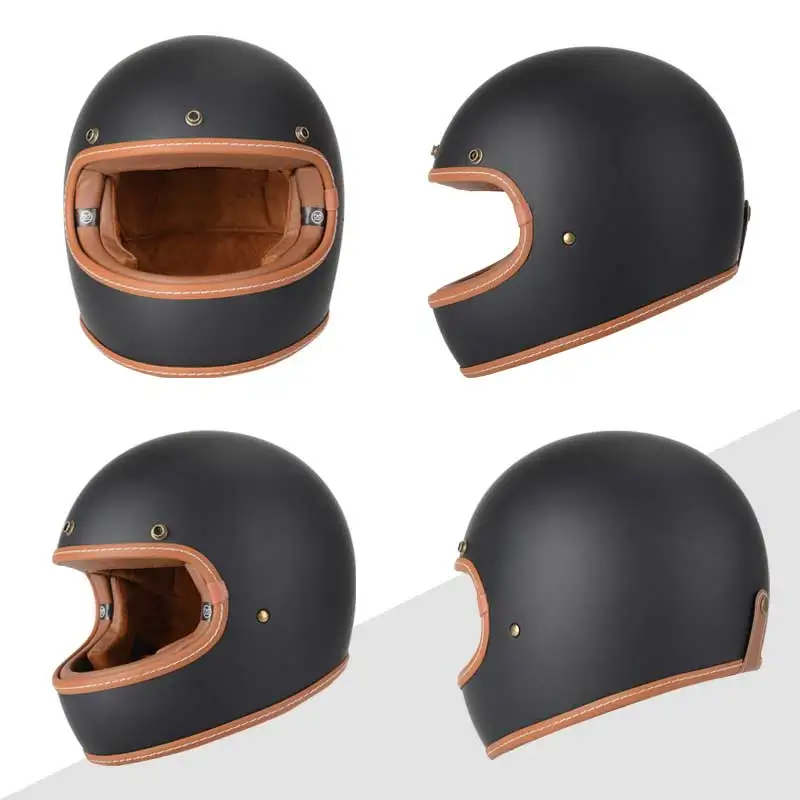 Плоский черный мотоциклетный шлем KEAZ на все лицо с цветным козырьком