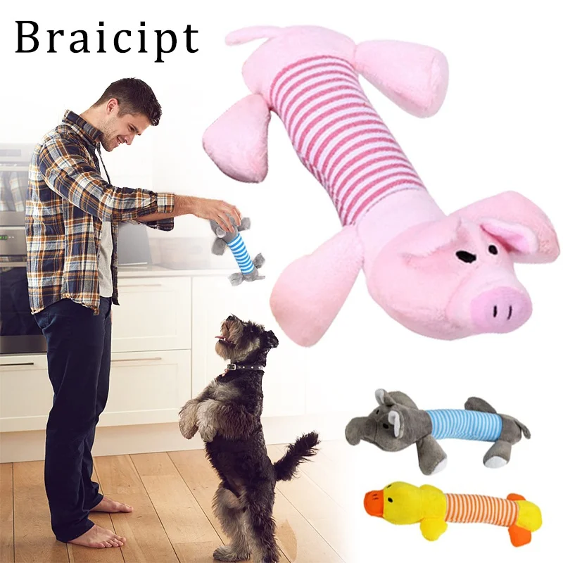 

Creative Life Interactive Dog Toys Puppy Chew Squeaker Squeaky Plush Sound Pig Elephant Duck for Dog Sound Toys Accessories