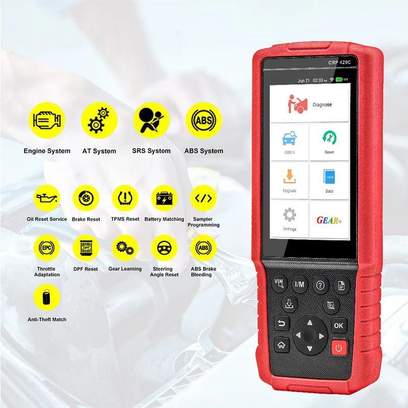 

Support Engine/ABS/Airbag/AT Launch X431 CRP429C OBD2 Code Reader Obd2 Scanner Auto Diagnostic Tool