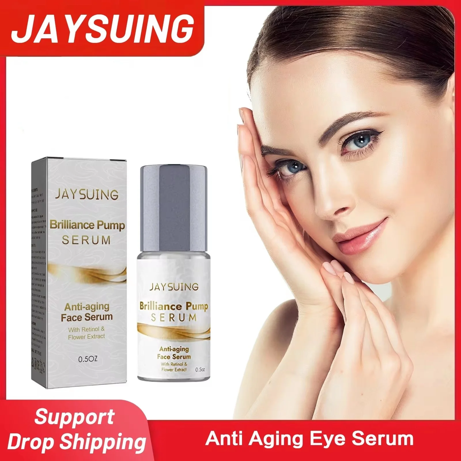 Przeciwstarzeniowe serum pod oczami do usuwania worków Rozjaśnij cienie Przeciw obrzękom Poprawia stóp wrony Esencja oczu z kwasem hialuronowym