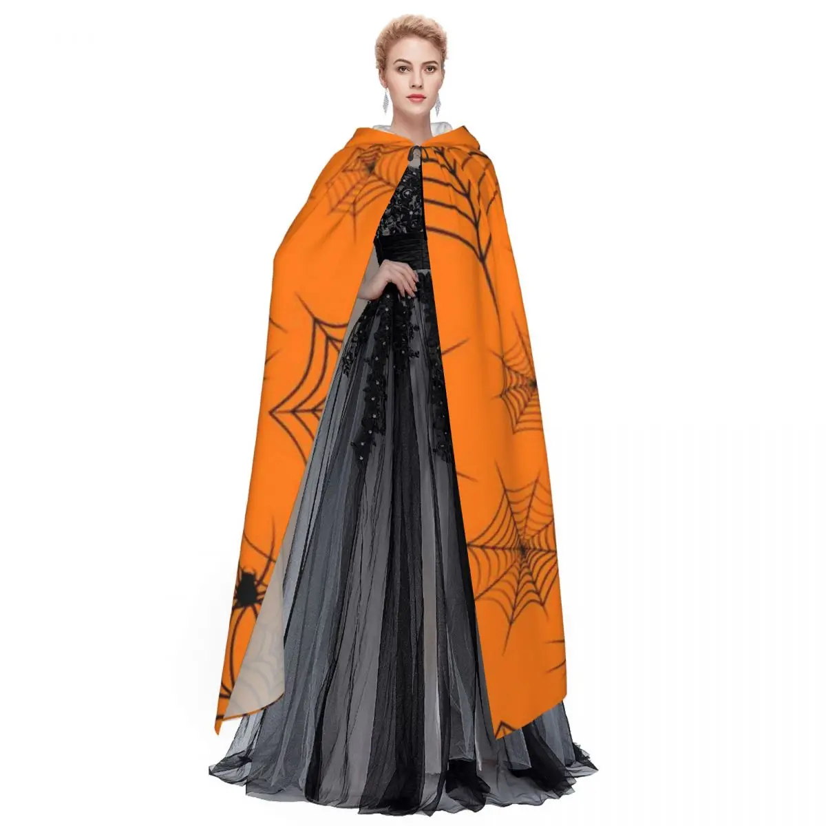 Унисекс плащ с капюшоном Cobweb и пауки из полиэстера