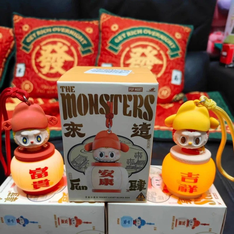 Подлинная глухая коробка Labubu силиконовый ночник серия Monsters загадочная