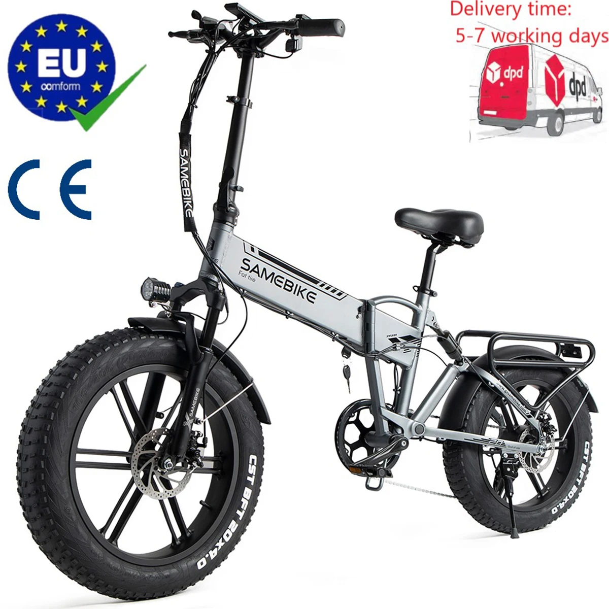 

【7-Days Delivery】20" City Electric Bikes for Adult Foldable 48V/8Ah Removable Lithium-Ion Battery Mountain Ebike