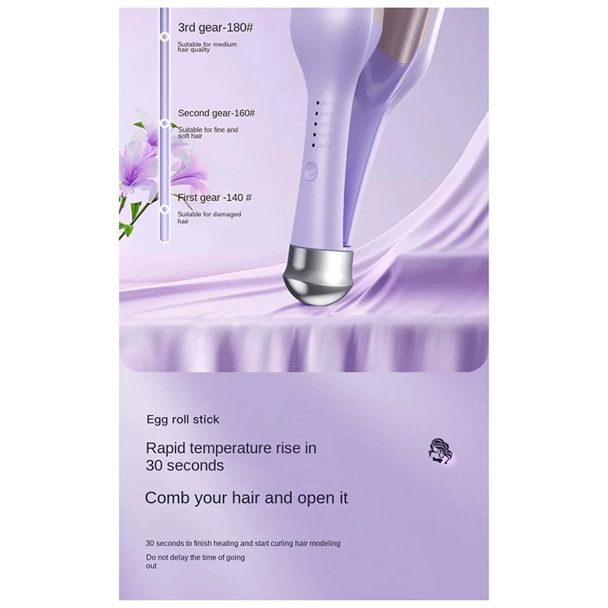 Плойка для завивки волос с глубокими волнами 32 мм щипцы 5 регулируемых температур