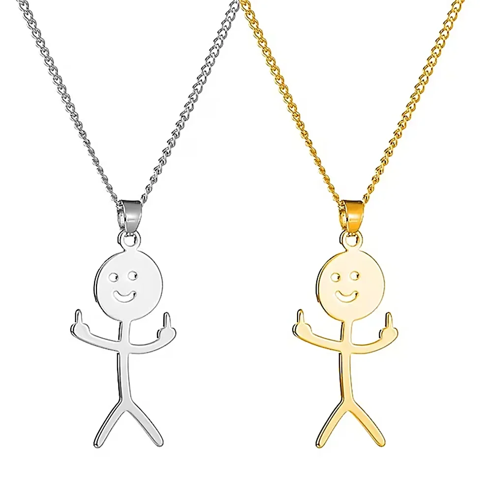 Модное ожерелье с подвеской в стиле хип-хоп Fxck You забавное каракулями для мужчин и