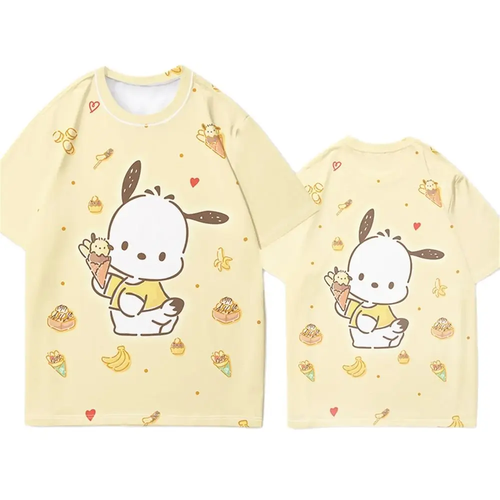 Miniso Футболка Унисекс С 3d Принтом Аниме Pochacoo Уличная Одежда Топ Большого Размера