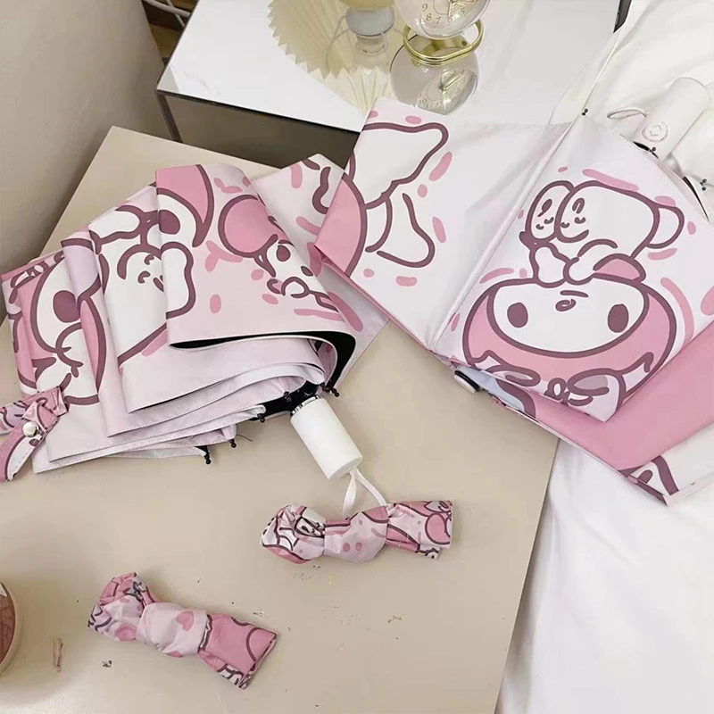 

Sanrio Kawaii My Melody Automatic Fold Umbrella Girls Heart Cute Cartoon Anime Sunscreen Uv Protection Folding Umbrella Kid Gift