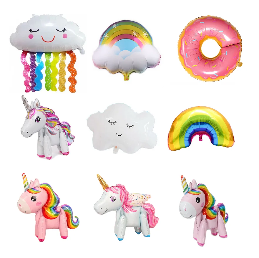 1 шт. большая Радуга улыбка Белое Облако пончик Lce крем алюминиевая форма Гелиевый