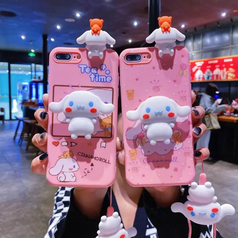 

BANDAI New Yugui dog makeup mirror lanyard Phone Case for iPhone X XR XS 7 8 Plus 11 12 13 pro MAX 13mini cover