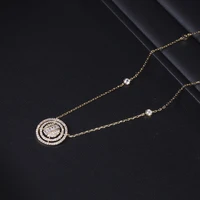 hibride elegant design silver color top cubic zirconia round shape women pendant necklace best friends jewelry gift p85