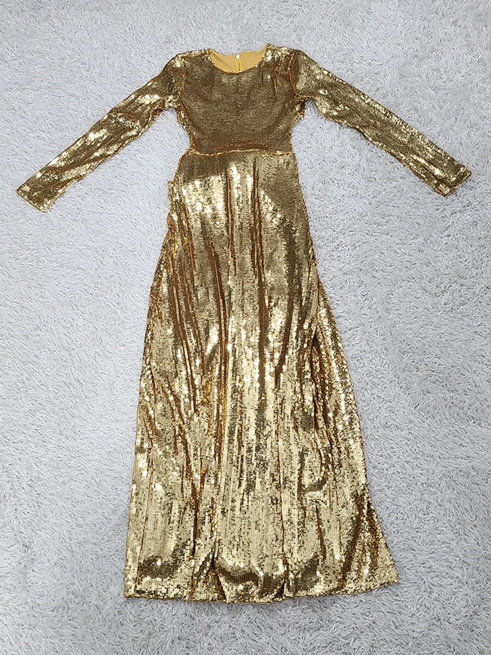 Модное платье-халат с золотыми блестками женское сексуальное тонкое вечернее