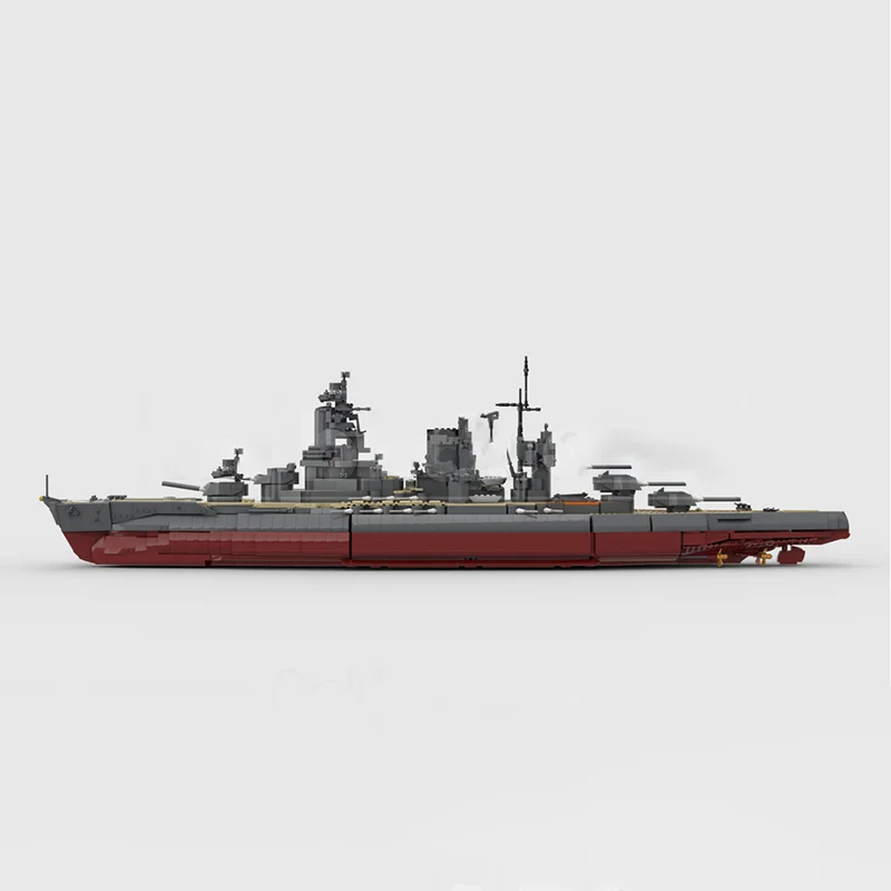 Фото Модель военного корабля MOC: Модульные строительные блоки, модель корабля Нагато, технологические блоки, рождественский подарок, игрушка для самостоятельной сборки, конструктор. №5