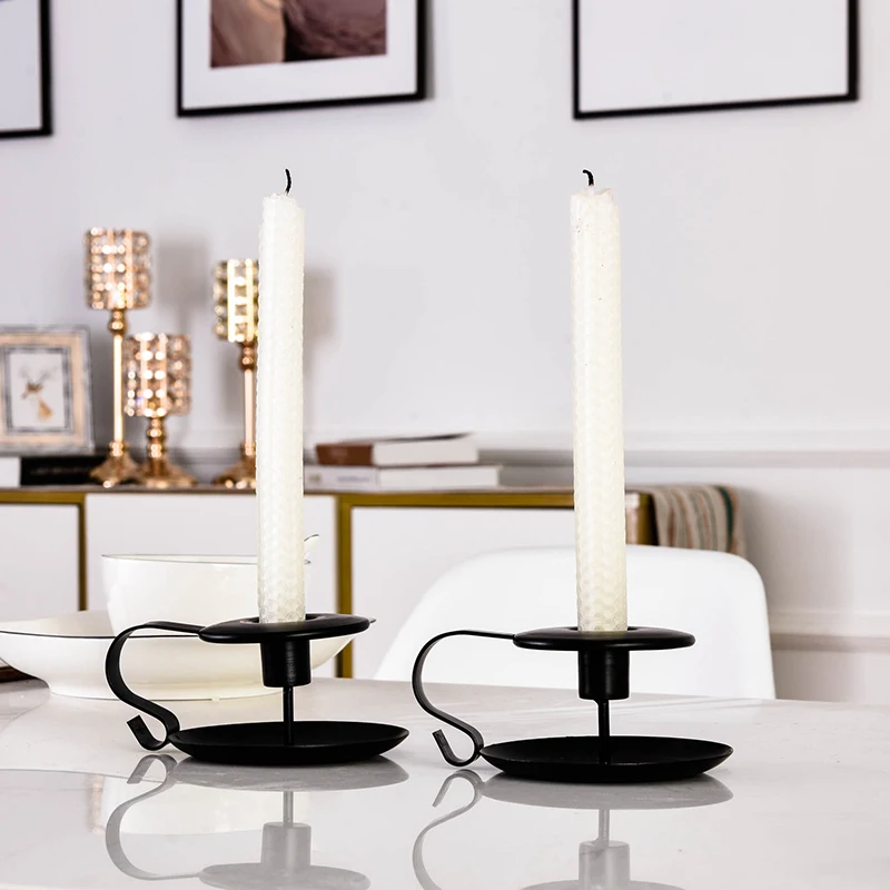 

European Wrought Iron Candles Table Vintage Geometric Simple Small Candles Table Modern Table Candelabros Tealight Holder