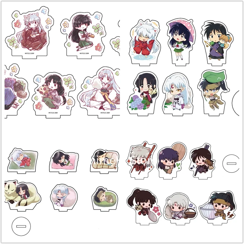 

Мини-фигурка аниме Inuyasha, кукла Kagome Sesshoumaru Naraku Miroku Kikyo, маленькая акриловая фигурка, подставка, модель, косплей, игрушка для подарка