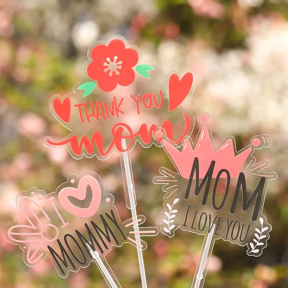 

Birthday Mother`s Day Gift Dessert Cupcake Cake Toppers Happy Mother's Day Cupcake Topper Cake Decors