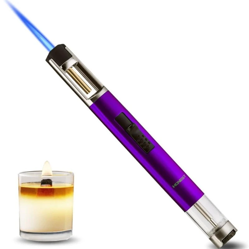 Честная зажигалка многоразовая одноструйная бутановая с пламенем мощная