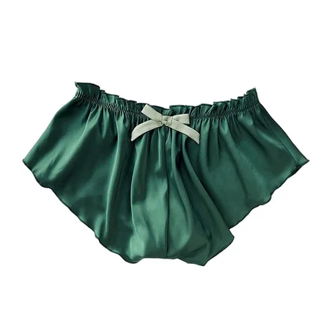 Sexy Satin Women Underwear Mid Waist Soft Silk Loose Fitness Sports Panties Comfort Breathable Underpants Female Seamless Briefs
