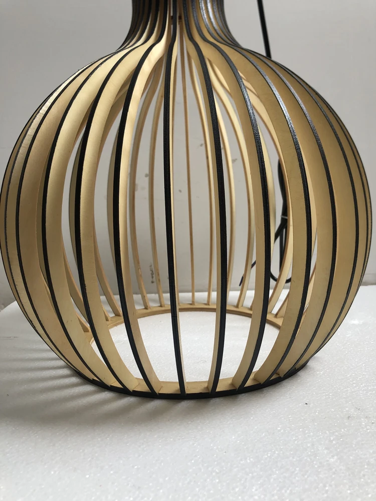 

Holland Designer Black White Wood Cage Pendant light For Living Room Provided By Professional Manufacturer Of LED Wooden Lamps