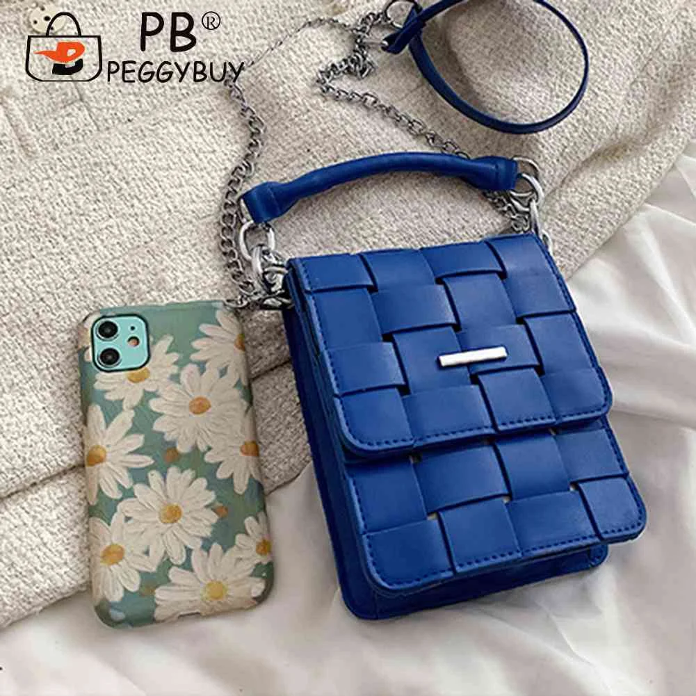 

Тканая квадратная сумка через плечо, металлическая цепочка, Портативная сумка через плечо, кошелек Pehone, высококачественная искусственная к...