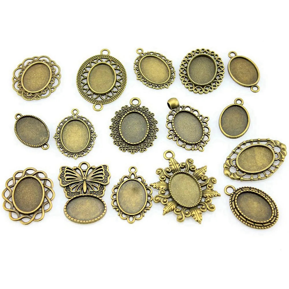 Смешанный стеклянный кабошон, основа, комплектующие для лотка, Женские аксессуары, милые Винтажные Украшения (art.: 3920c64bb0109) - 3920c64bb0109