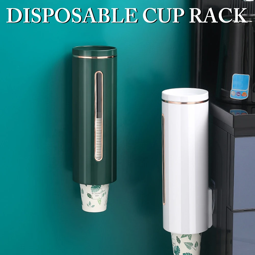 

New Disposable Paper Cup Holder Pull Type Paper Automatic Remove for Home Office Wall Mounted Plastic Water Dispenser Cup Holder
