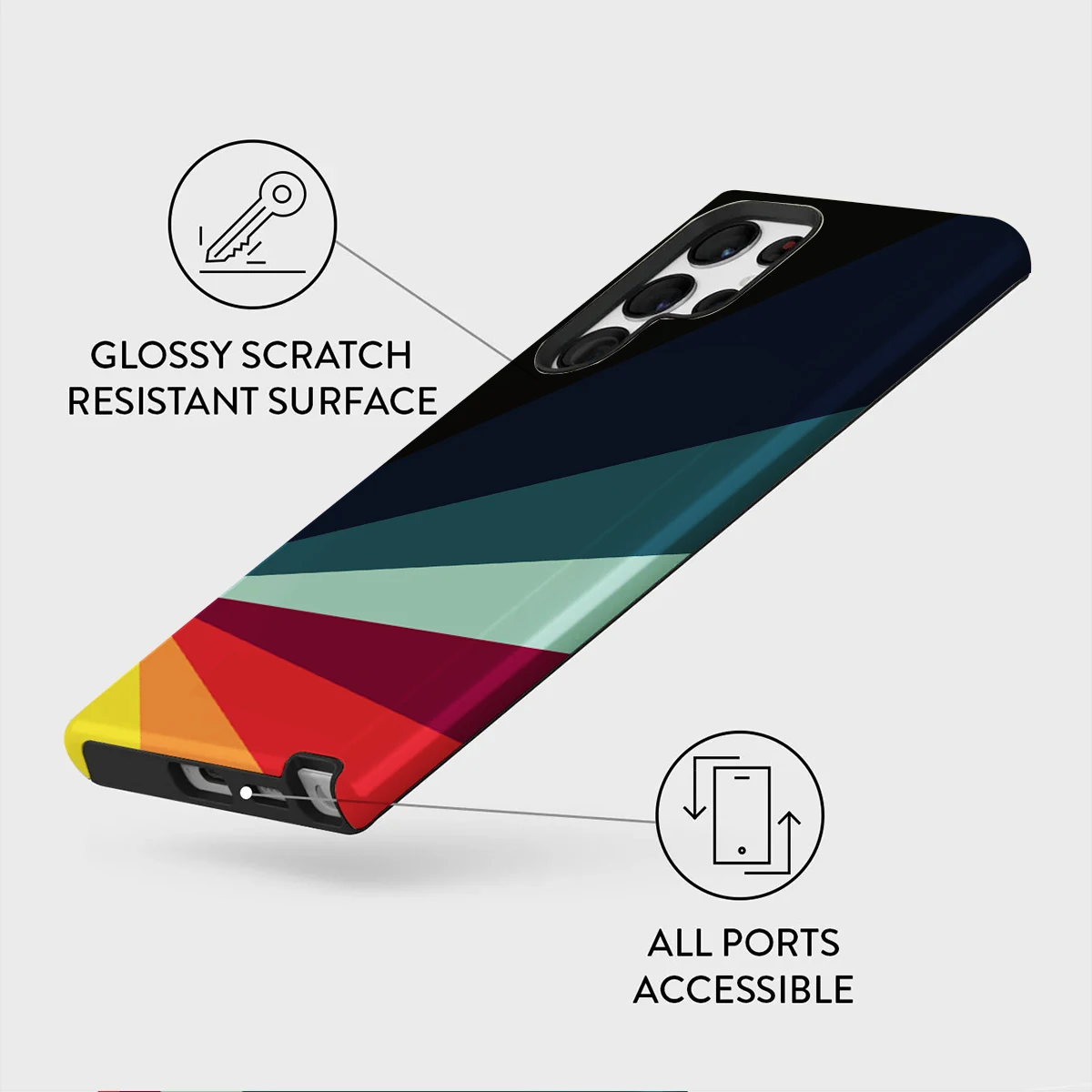 Фото Чехол для телефона Samsung S25 S24 S23 S22 A55 A54 A16 Ultra PRO Plus FE 5G с цветной строчкой, жесткий акриловый противоударный чехол Funda №3