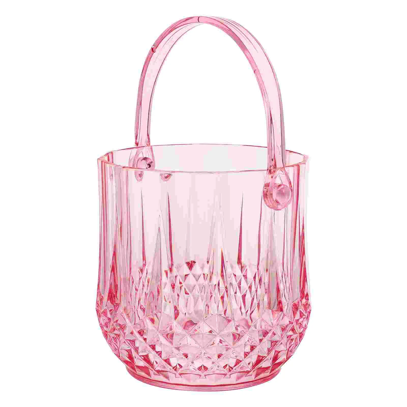 

Portable Bath Round Ice Bucket Water Pail Clear Tub Beer Bottle Cooler Acrylic