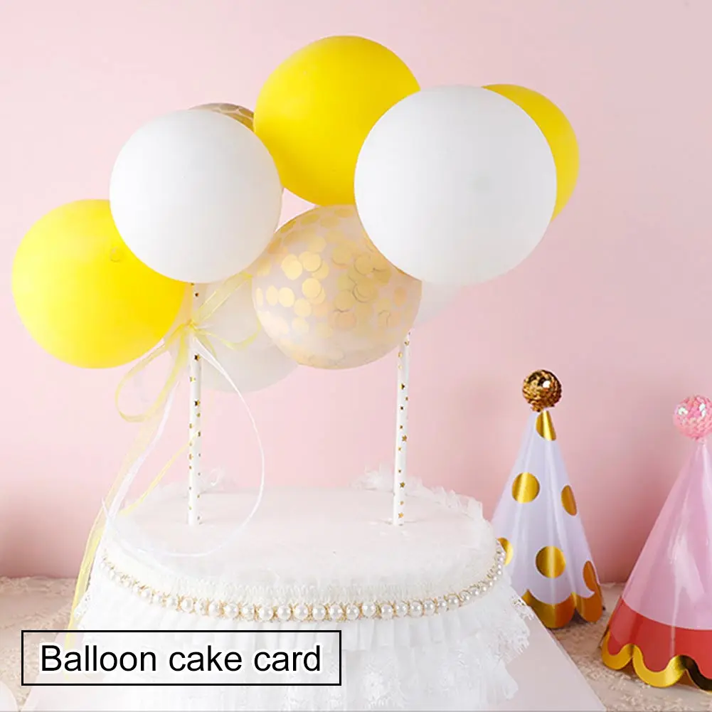 

1set Creative 10pcs Balloon Cake Topper Set Birthday Party Decoration Cake Toppers Baby Shower Wedding Decor Supplies
