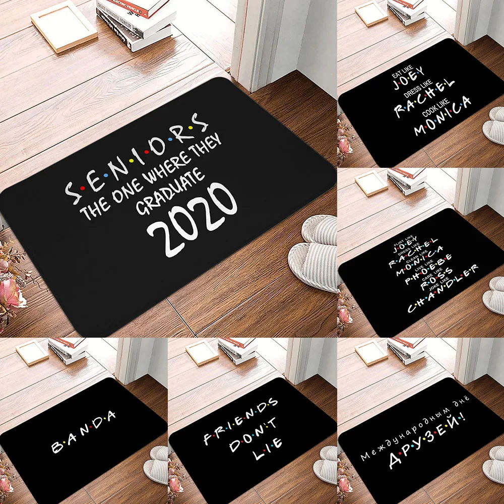 

Letters 2020 Entrance Doormat 40x60 Velvet Carpet for Living Room Kitchen Bedroom Floor Mats Indoor Floor Bathroom Anti-Slip Rug