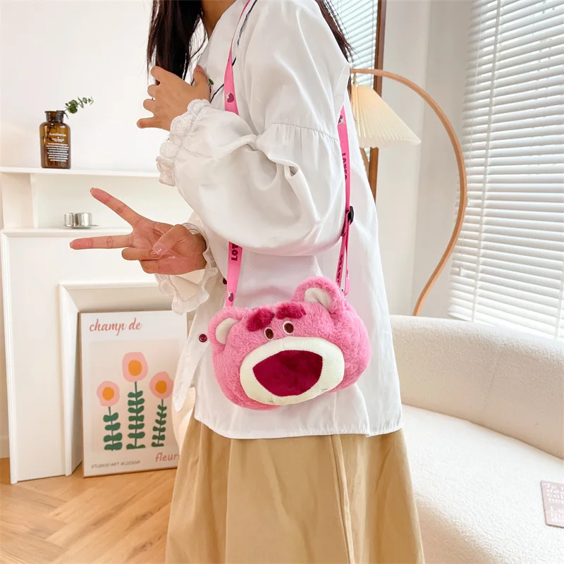 

Милая плюшевая сумка через плечо Kawaii Disney Anime Hobby Lotso мультяшная Милая женская сумка-мессенджер сумка через плечо подарок для девушки