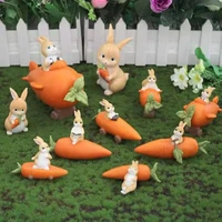 cute carrot rabbit home garden micro landscape exquisite bunny ornament a gift room decor easter decoration aesthetic figurine