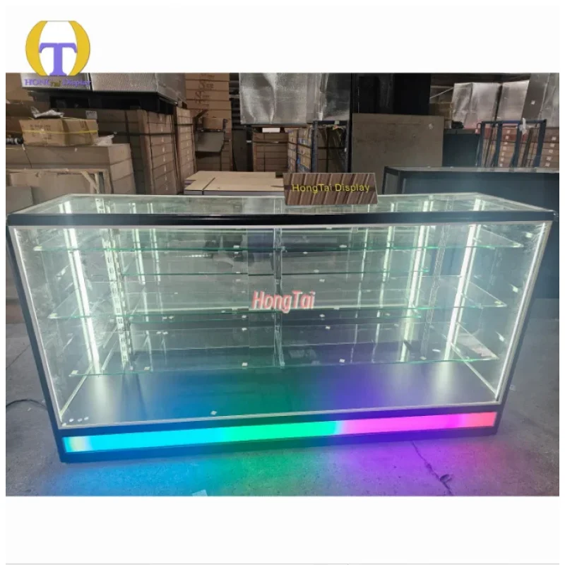 Витрина для табачных изделий custom.Guangzhou HongTai 2026: Новая модель со стеклянным дисплеем и красочной LED-подсветкой (art.: 3920d9bde6ddf) - 3920d9bde6ddf