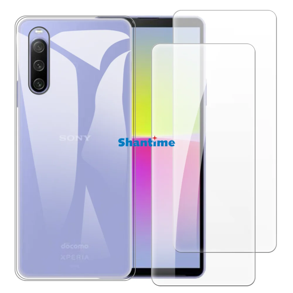 Мягкий чехол + 2 комплекта защитных пленки из закаленного стекла для Sony Xperia 10 V IIII В