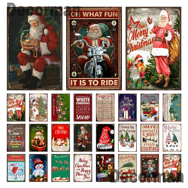 

[Mike86] Рождественский металлический жестяной знак, настенный плакат, винтажный фестиваль, постер, картина, магазин, украшение для комнаты, Ис...