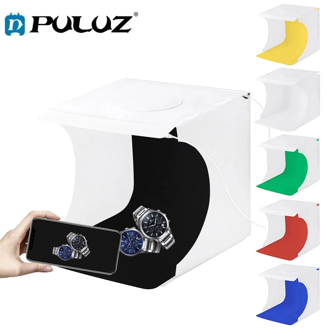 

Puluz 20cm Photo Studio Box Portable Lightbox Ring LED Photography Shooting Tent Box Kit 6 Colors Backdrops Studio Softbox