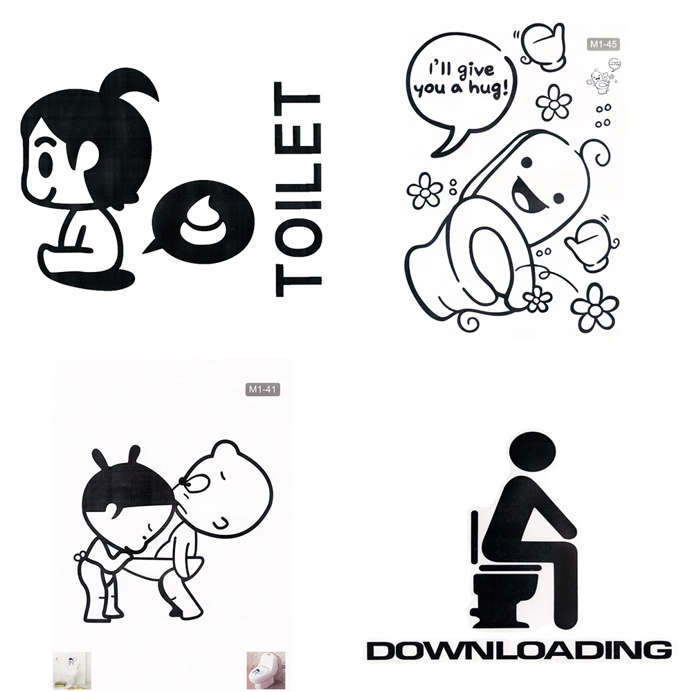 

Diy Toilet Bathroom Stickers Wall Sticker for Kids Rooms Home Decor Creative Home Decoration Accessories Posters Wall Decal