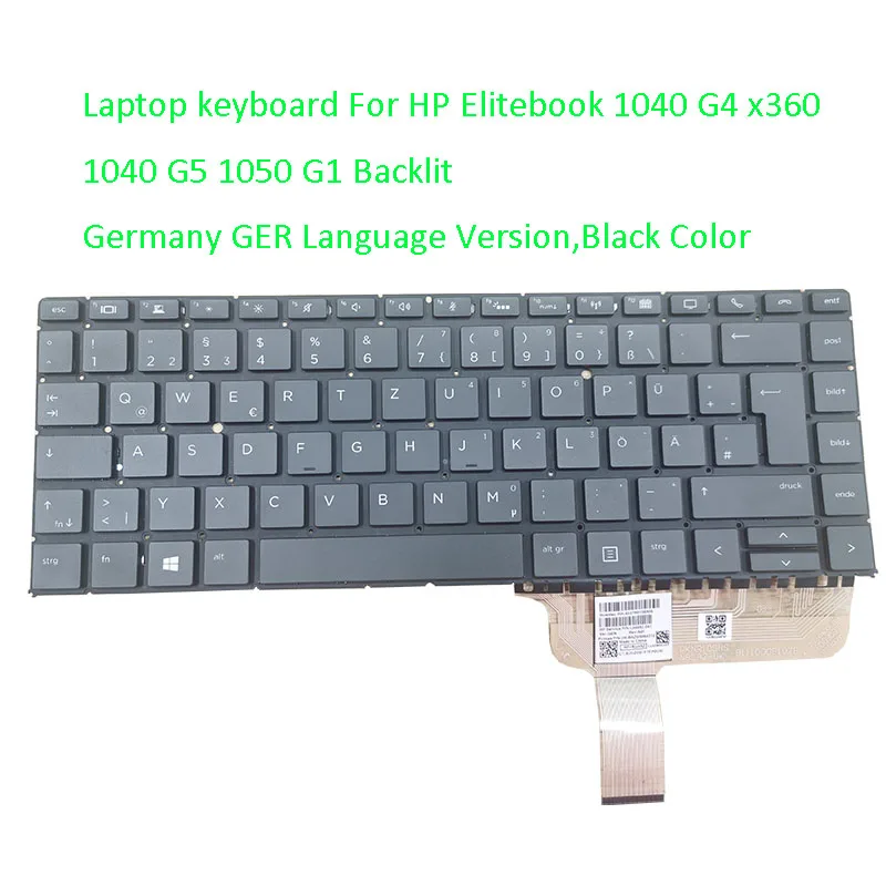 Немецкий Ger Клавиатура для ноутбука версии HP Elitebook 1040 G4 x360 G5 1050 G1 l66882-041 |