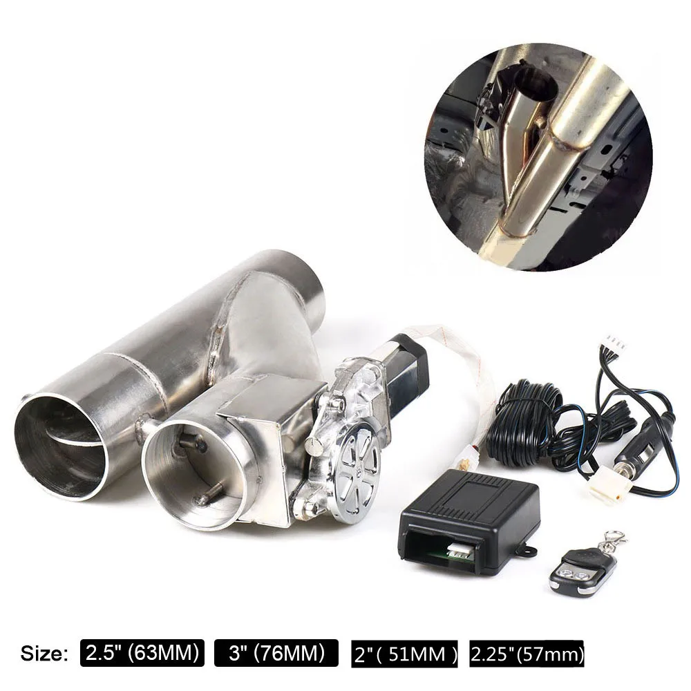 

2" 2.25'' 2.5'' 3" Universal Double Valve Electric Exhaust Cut Out Valve Exhaust Pipe Muffler Kit with Wireless Remote Control