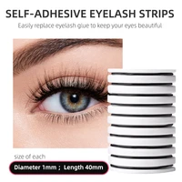 article 10 reusable self adhesive glue free eyelash glue strip false eyelashes makeup tools hypoallergenic no glue non blooming