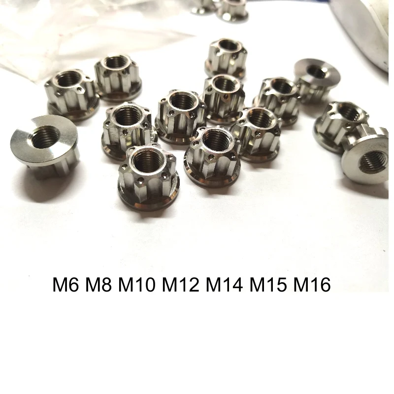 M6 M8 M10 M12 M14 M15 M16 Титановые фланцевые гайки для велосипеда мотоцикла автомобиля