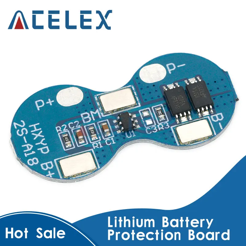 

2S 2 Series Li-ion 18650 Lithium Battery Charger Protection Board 7.4V 4A BMS Module DC 9V 12V CC CV Short Circuit Protection