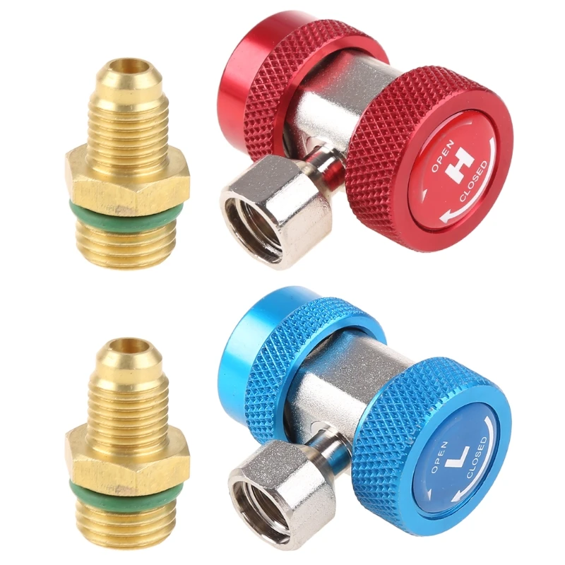 New 2Pcs R134A H / L Adapters Quick Coupling Air Conditioner Coolant Adjustable | Air-conditioning Installation