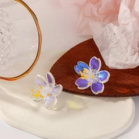 new fashion flower acrylic earrings colorful color changing flower stud earrings jewelry for women girl party gifts