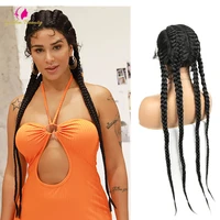synthetic 34lace front braided wigs cornrow double dutch braided wigs with baby hair black twist box braids braided lace wig