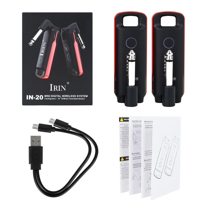 

99 Channel Wireless Guitar System Rechargeable Wireless Transmitter Receiver for Electric Bass Guitar Instruments