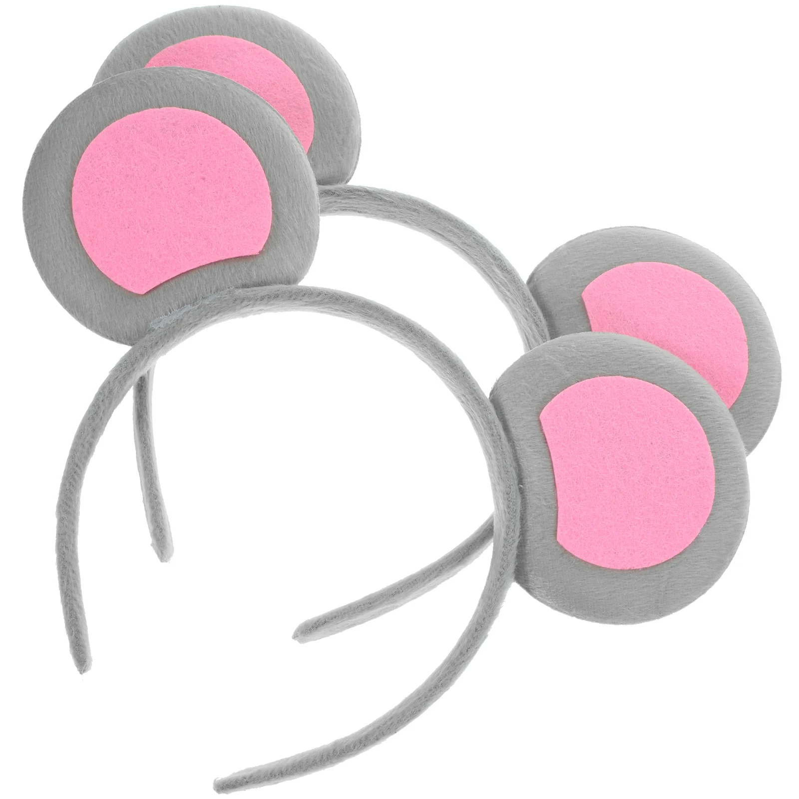 

2 Pcs Animal Ear Headband Girls Headbands Mouse Ears Hairband Party Prom Cute Accessories Fabric Dress
