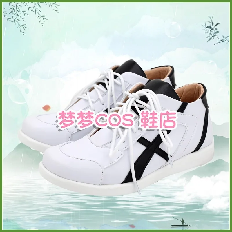 Haikyuu Kotaro Bokuto Костюмные белые кроссовки ручной работы из искусственной кожи