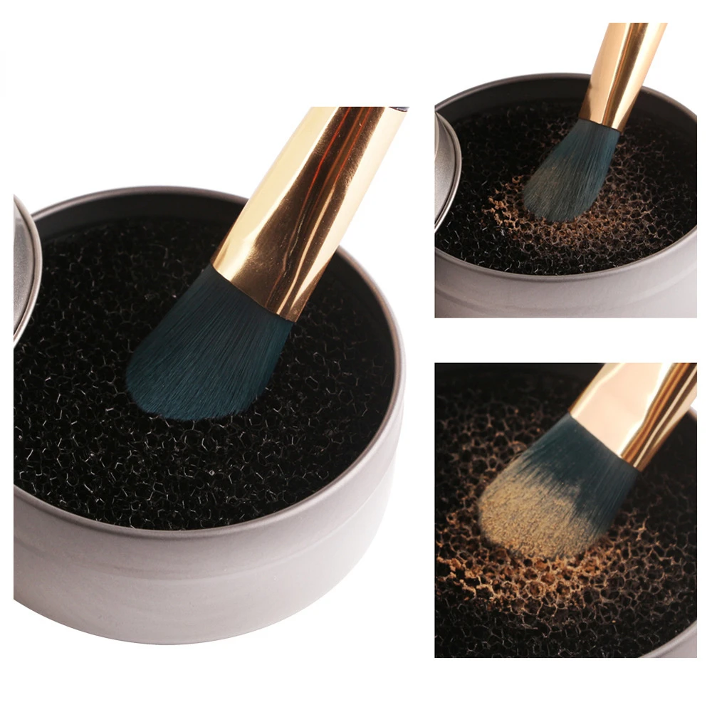1Pcs Makeup Brush Cleaner Sponge Powder Washing Cosmetic Clean Kits Remover Cleaning Mat Box Color Off Make Up Brushes - купить по