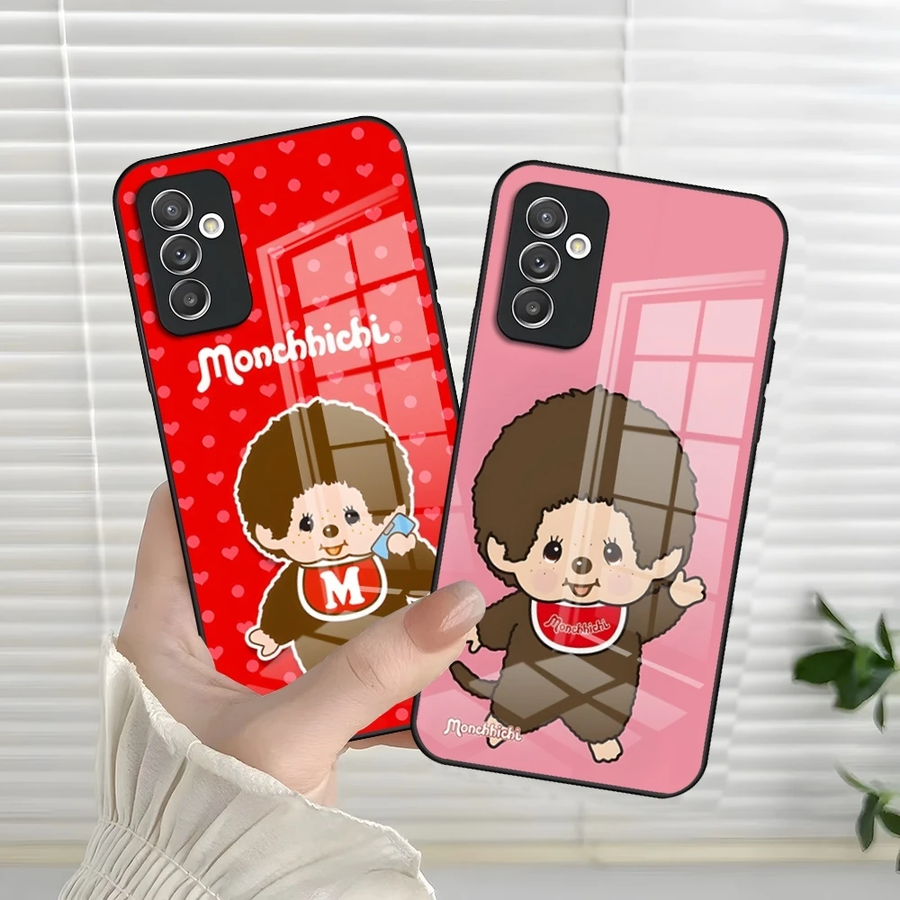 Чехол для телефона Cartoon M-Monchhichis S24 Ultra Samsung S23 S22 S20 Fe S21 Plus Galaxy A54 A34 A24 A53 A16 A13 Glass Cover